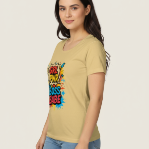 Girl PWR BOSS BABE Women's Classic T-Shirt - Beige
