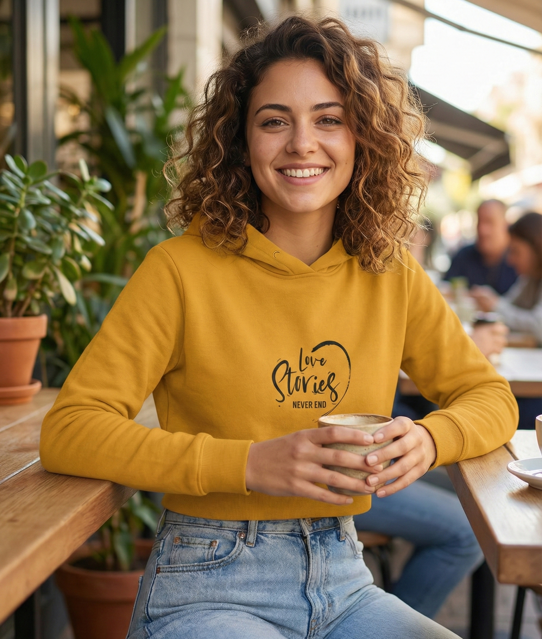 Love Stories Female Cropped Hoodie - Image 2