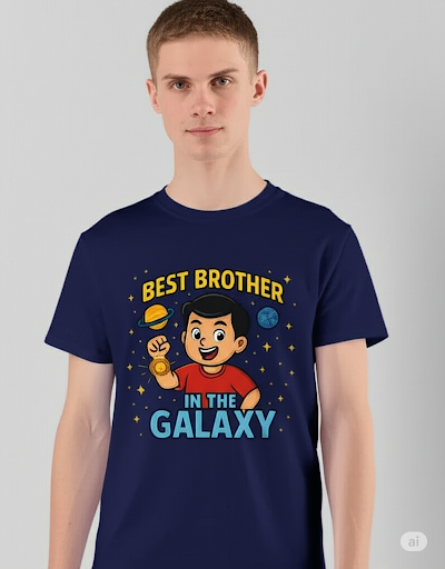 Best Broter In the Galaxy Raksha Bandhan Special Men's Classic Crew T-Shirt - Image 3