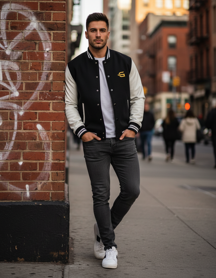 Gravster Men's Varsity Jacket - Image 4